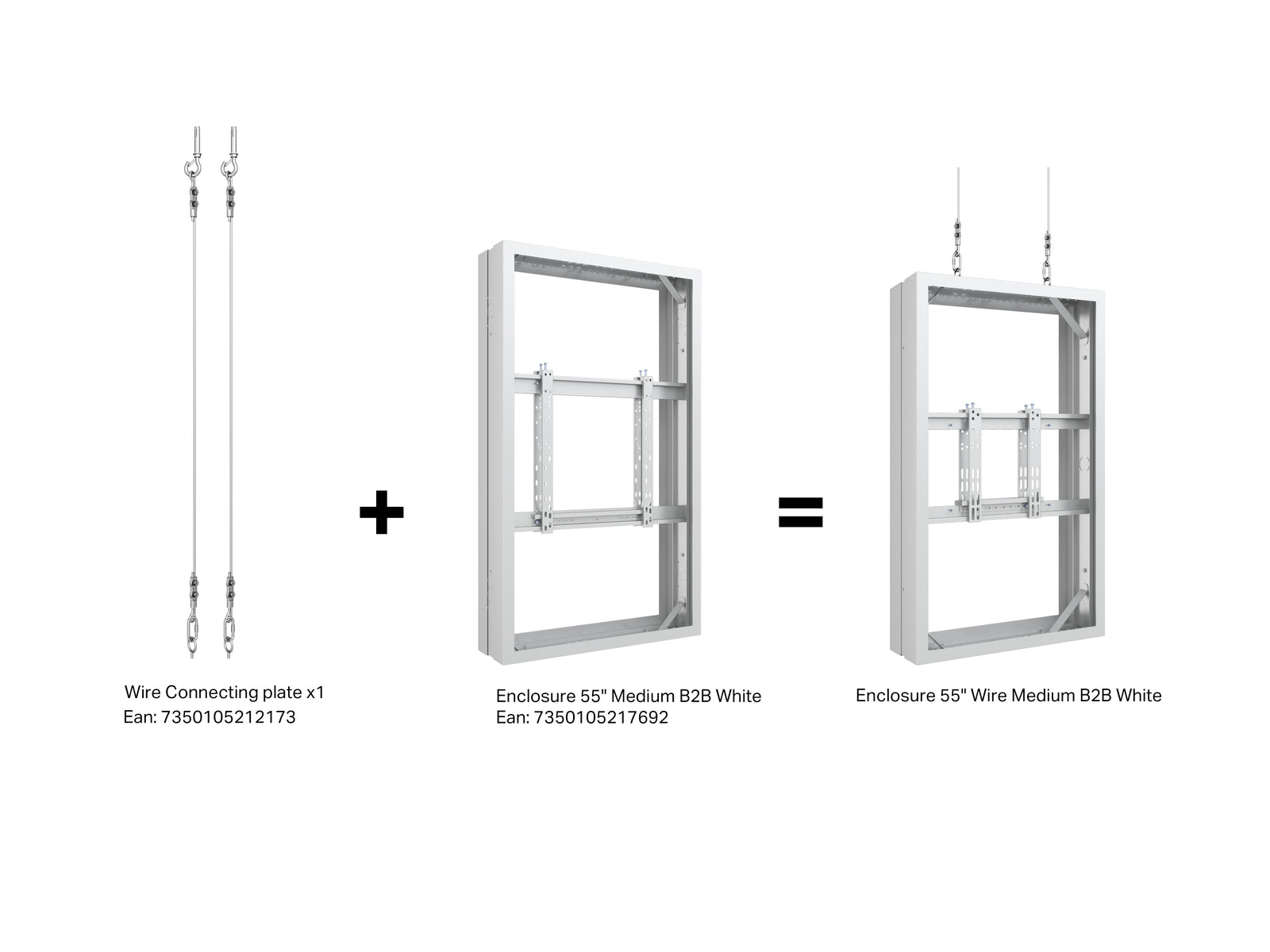 Multibrackets M Pro Series Enclosure 55" Medium B2B White Signage Display Enclosures Multibrackets