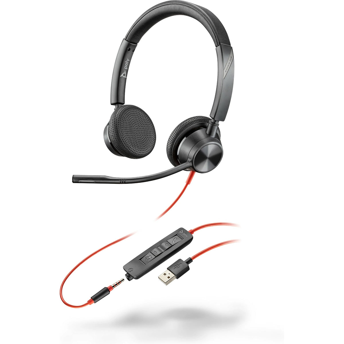 Poly Blackwire 3325 USB-A Over-the-head Stereo Headset | 76J20AA Headset Poly