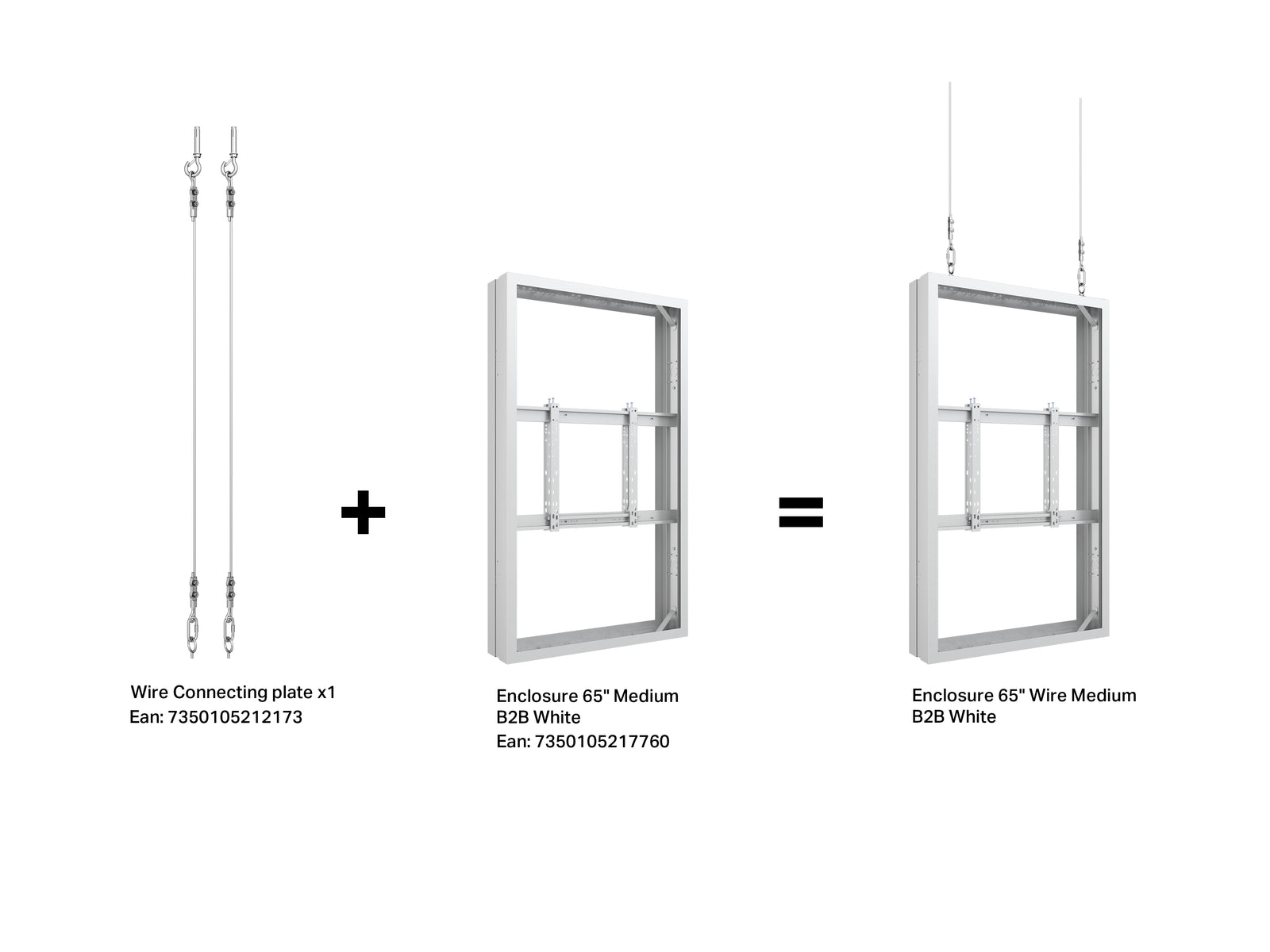 Multibrackets M Pro Series Enclosure 65" Medium B2B White Signage Display Enclosures Multibrackets