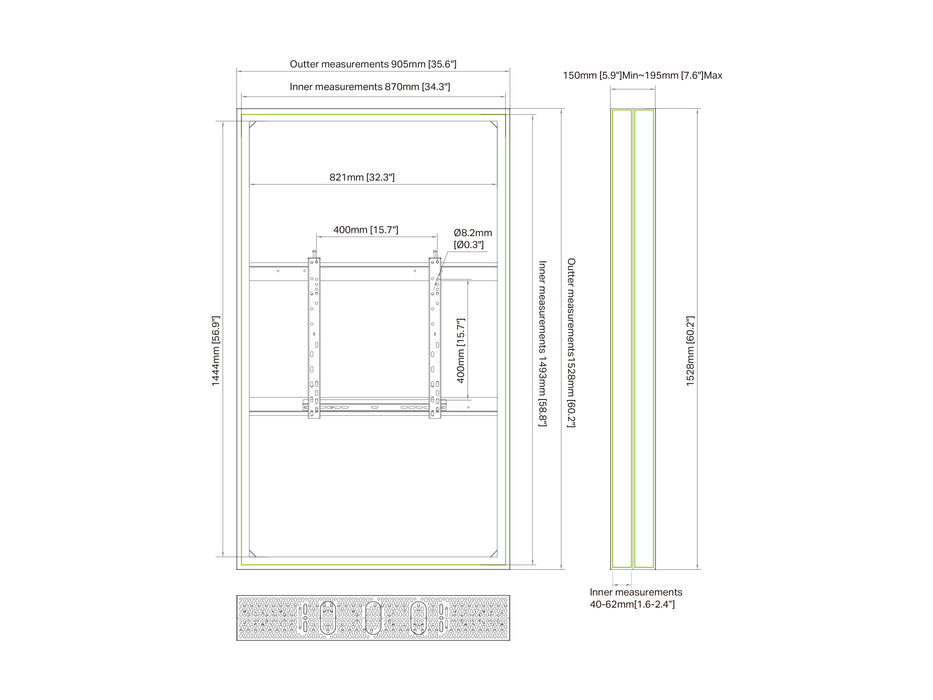 Multibrackets M Pro Series Enclosure 65" Medium B2B White Signage Display Enclosures Multibrackets