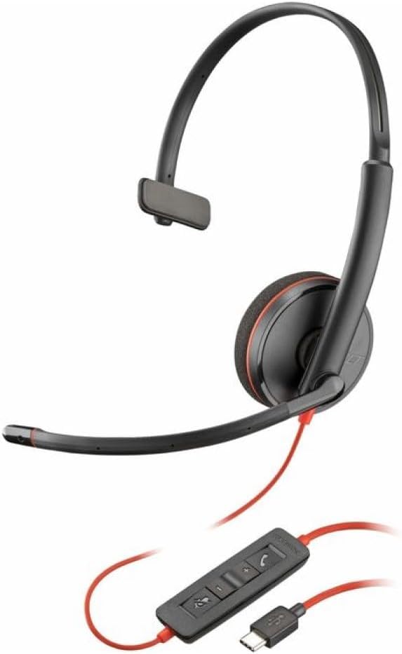Poly Blackwire C3210 USB-C Headset Black | 77R26A6 Headset Poly