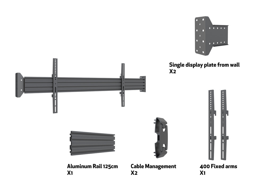 Multibrackets MBWW1U Fixed 32"-75" Pro Series Wall-to-Wall Display Mount For 1 Screen Wall Mount Bracket Multibrackets