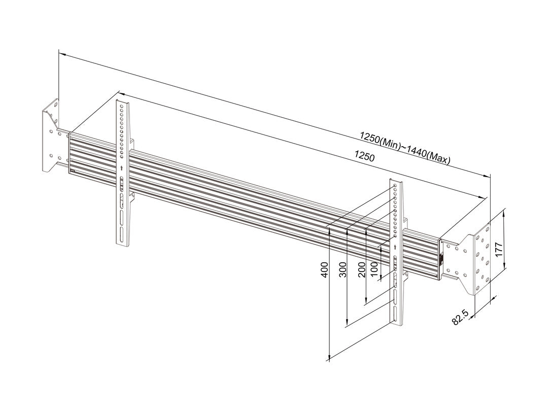 Multibrackets MBWW1U Fixed 32"-75" Pro Series Wall-to-Wall Display Mount For 1 Screen Wall Mount Bracket Multibrackets