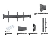 Multibrackets Fixed 32"-75" Pro Series Wall-to-Wall Display Mount For 2 Screens Wall Mount Bracket Multibrackets