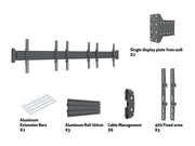 Multibrackets Fixed 32"-75" Pro Series Wall-to-Wall Display Mount For 3 Screen Wall Mount Bracket Multibrackets