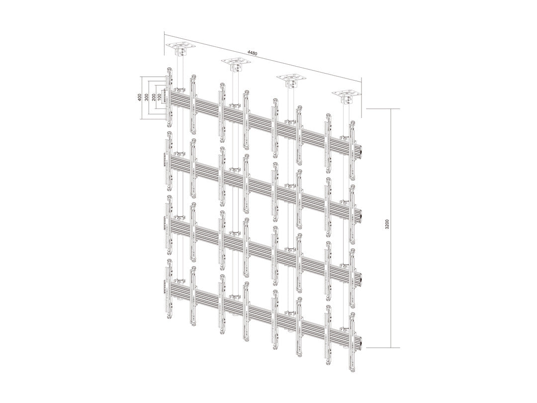 Multibrackets MBC4X4U Adjustable Display Ceiling Mount Pro Ceiling Mount Bracket Multibrackets