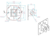 Multibrackets MBC4X4U Adjustable Display Ceiling Mount Pro Ceiling Mount Bracket Multibrackets