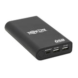 Tripp Lite Portable Charger Lithium-Ion 10.050mAh Power Bank, Black | UPB-10K0-2U1C