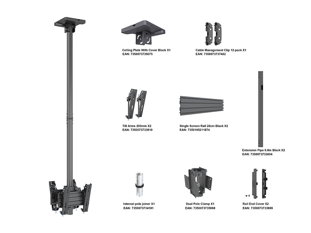 Multibrackets MBC1UX2 Display Ceiling Mount Pro Ceiling Mount Bracket Multibrackets