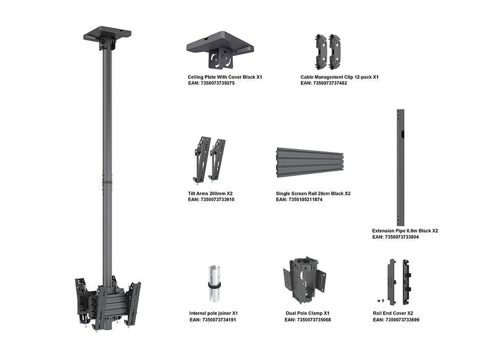 Multibrackets MBC1UX2 Display Ceiling Mount Pro Ceiling Mount Bracket Multibrackets