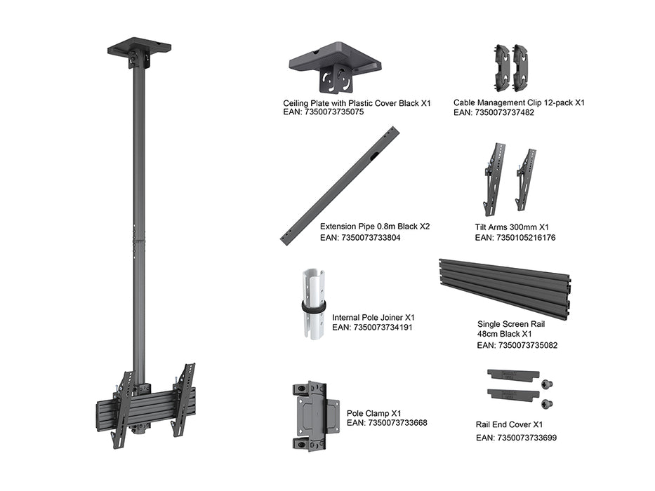 Multibrackets MBC1U Display Ceiling Mount Pro Ceiling Mount Bracket Multibrackets