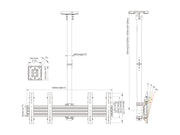 Multibrackets MBC2X1U Display Ceiling Mount Pro Ceiling Mount Bracket Multibrackets