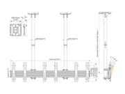 Multibrackets MBC3X1U Display Ceiling Mount Pro Ceiling Mount Bracket Multibrackets