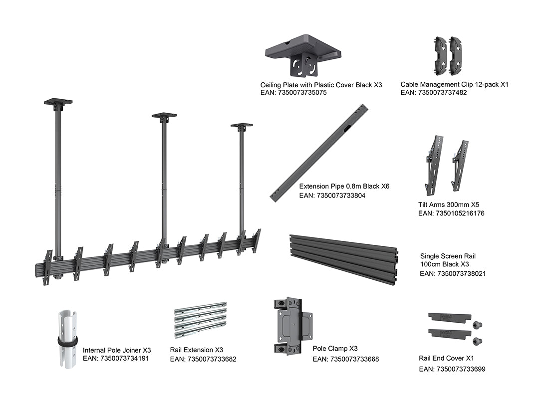 Multibrackets MBC5X1UP Display Ceilingmount Pro Ceiling Mount Bracket Multibrackets