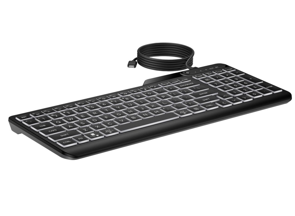 HP 400 Backlit Wired Keyboard – Full-Size, Quiet Keys | 7N7C0AA Keyboard & Mouse HP