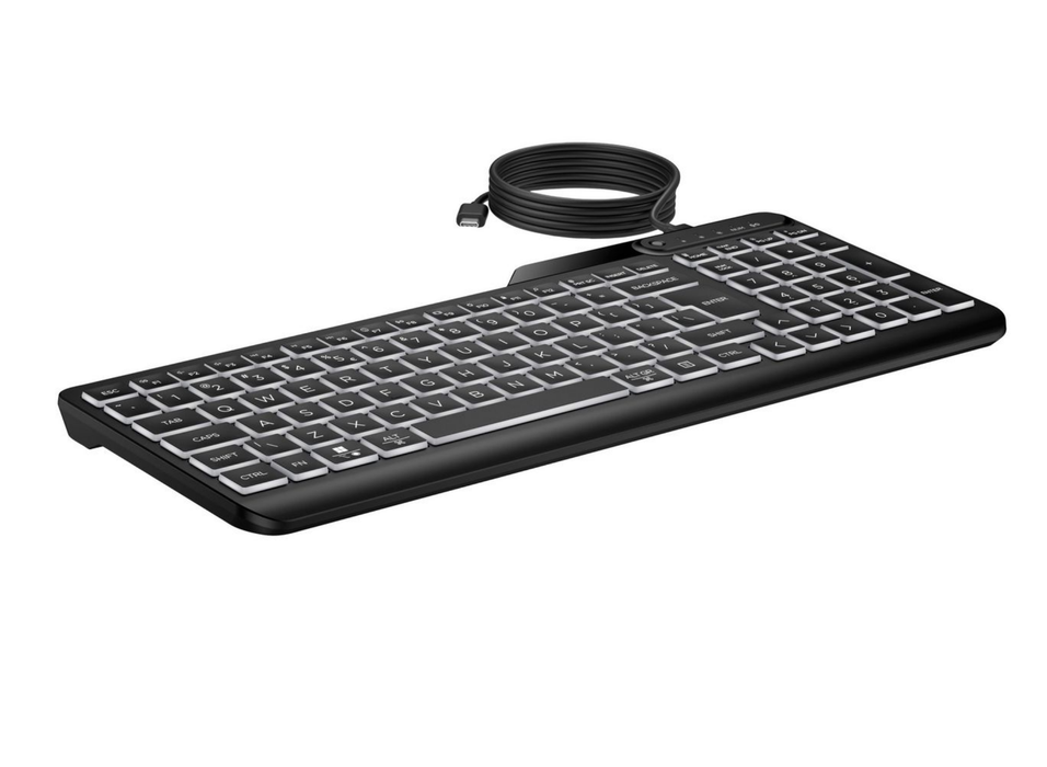 HP 405 Backlit Wired Keyboard – Full-Size Multi-Device USB-C | 7N7C1AA#ABE Keyboard & Mouse HP