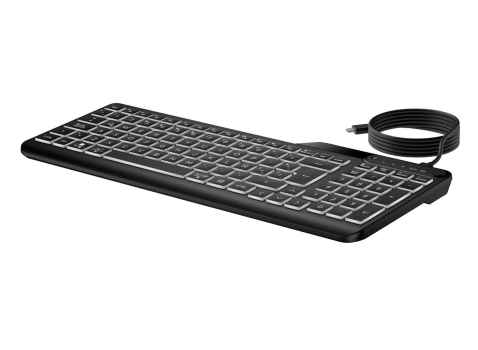 HP 405 Backlit Wired Keyboard – Full-Size Multi-Device USB-C | 7N7C1AA#ABE Keyboard & Mouse HP
