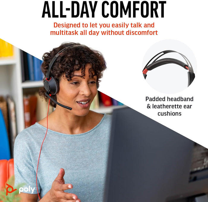 Poly Blackwire 5220 Wired Black Headset Headset Poly