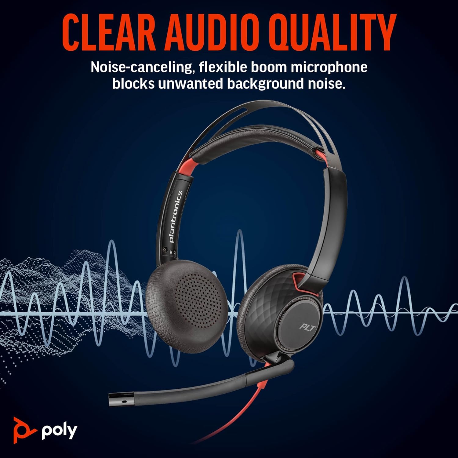 Poly Blackwire 5220 Wired Black Headset Headset Poly