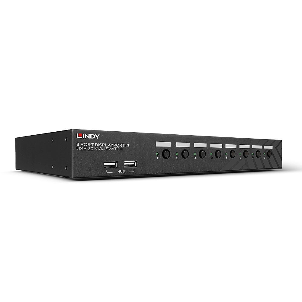 Lindy 8 Port DisplayPort 1.2, USB 2.0 & Audio KVM Switch | 39540 Switches Lindy
