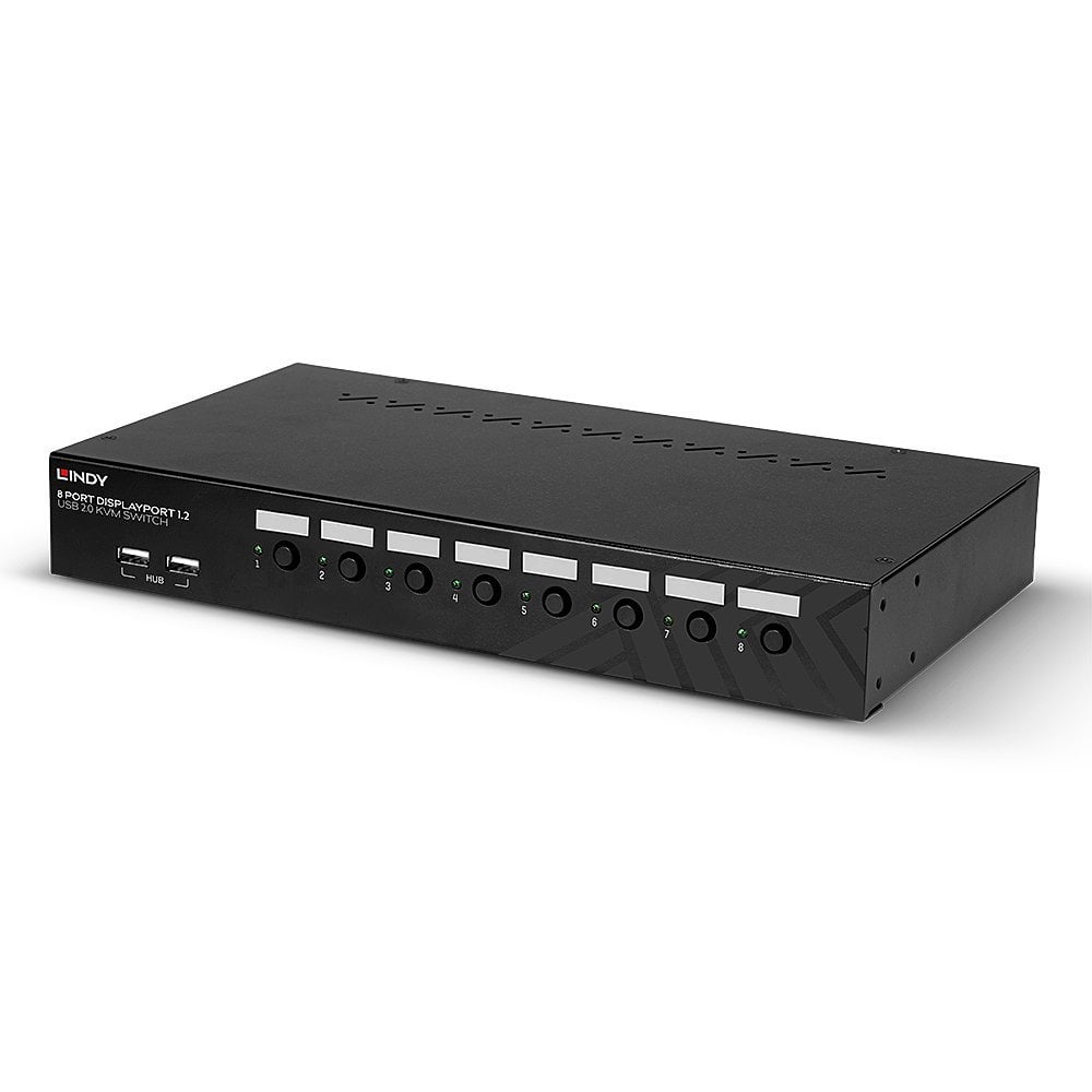 Lindy 8 Port DisplayPort 1.2, USB 2.0 & Audio KVM Switch | 39540 Switches Lindy