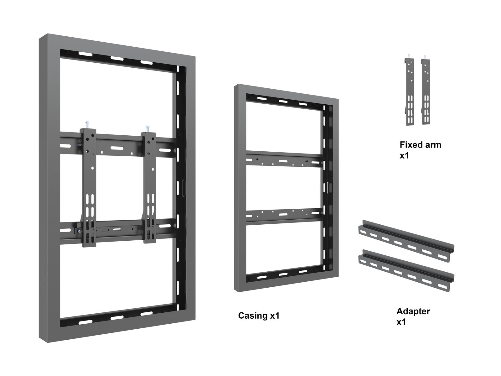 Multibrackets M Pro Series Enclosure 32" Wall Slim Small Black Signage Display Enclosures Multibrackets