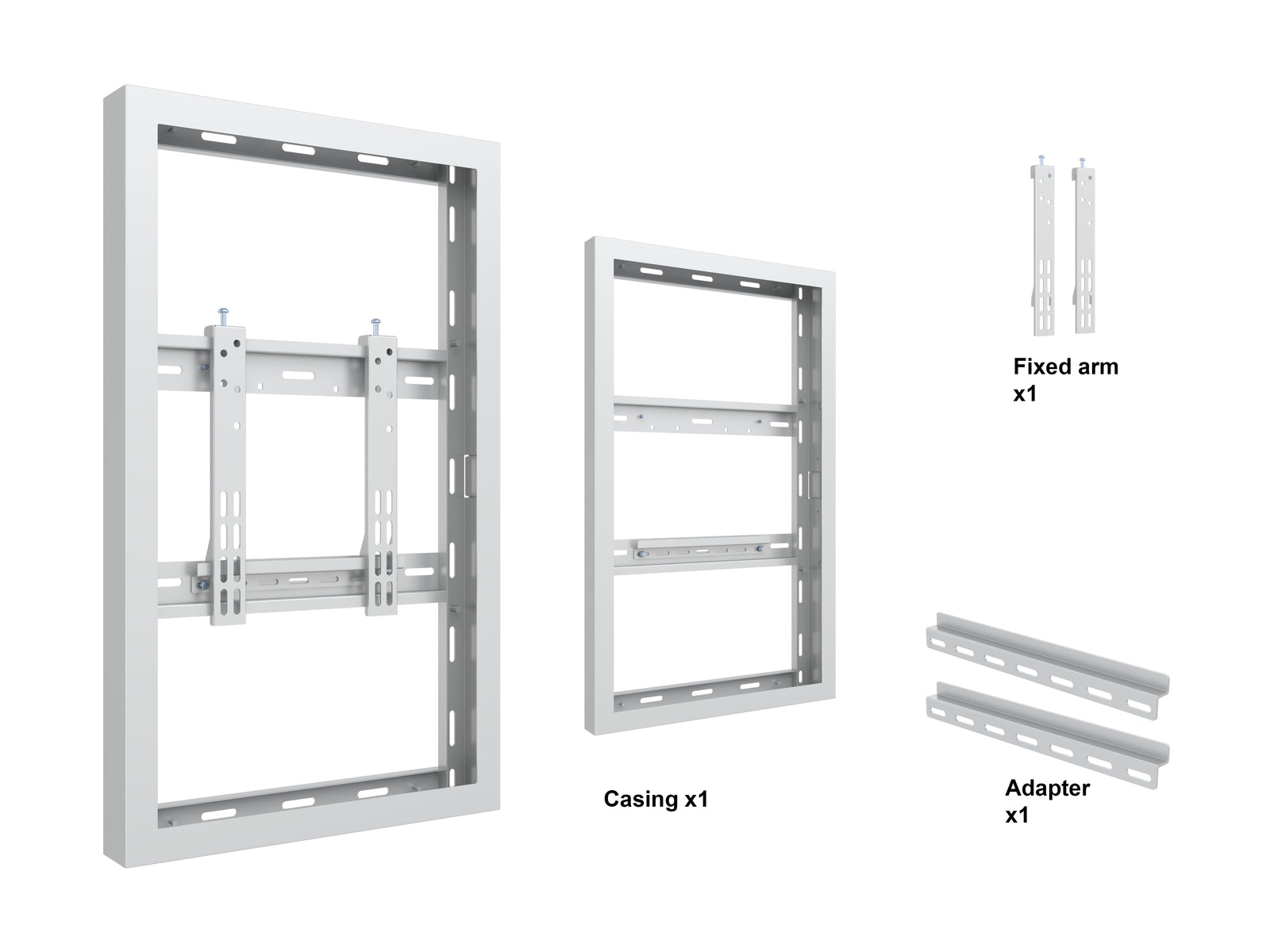 Multibrackets M Pro Series Enclosure 32" Wall Slim Small White Signage Display Enclosures Multibrackets