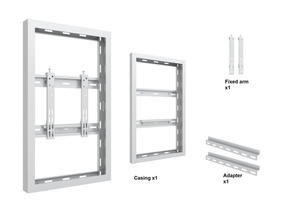 Multibrackets M Pro Series Enclosure 32" Wall Slim Small White Signage Display Enclosures Multibrackets