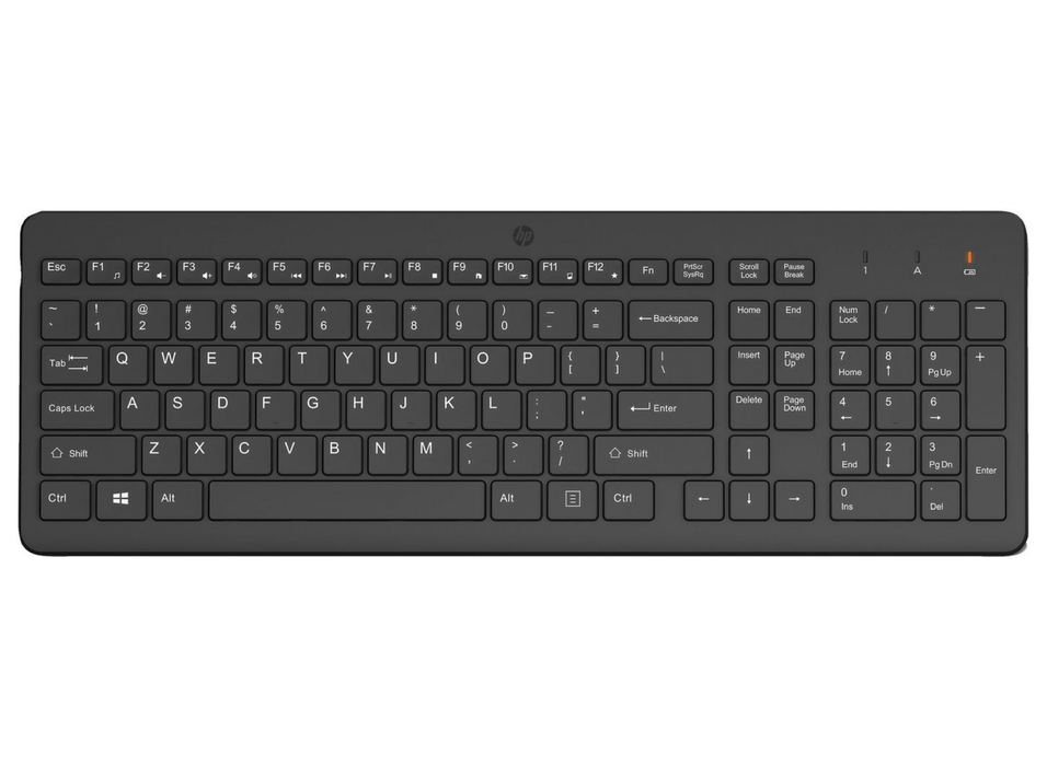 HP 225 Wireless Keyboard – Full-Size RF Keyboard with Numeric Keypad | 805T1AA#UUW Keyboard & Mouse HP