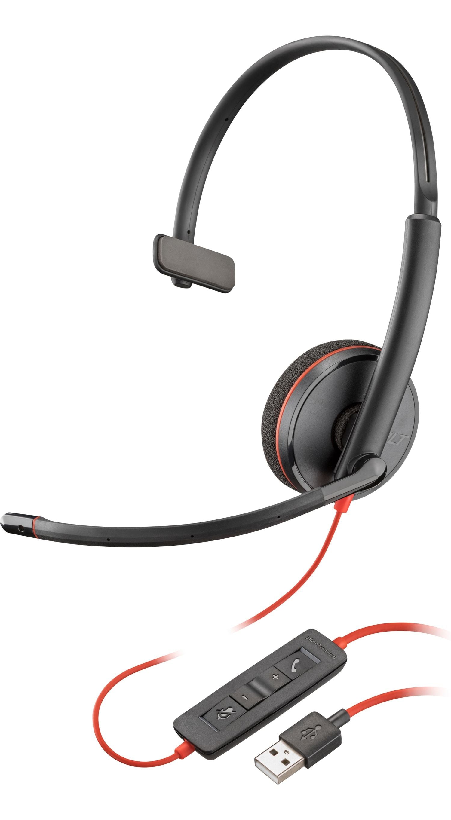 Poly 80S01AA Blackwire 3210 Wired Black Headset Headset Poly