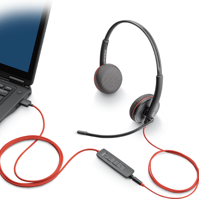 Poly Blackwire 3220 Wired Black Headset Headset Poly