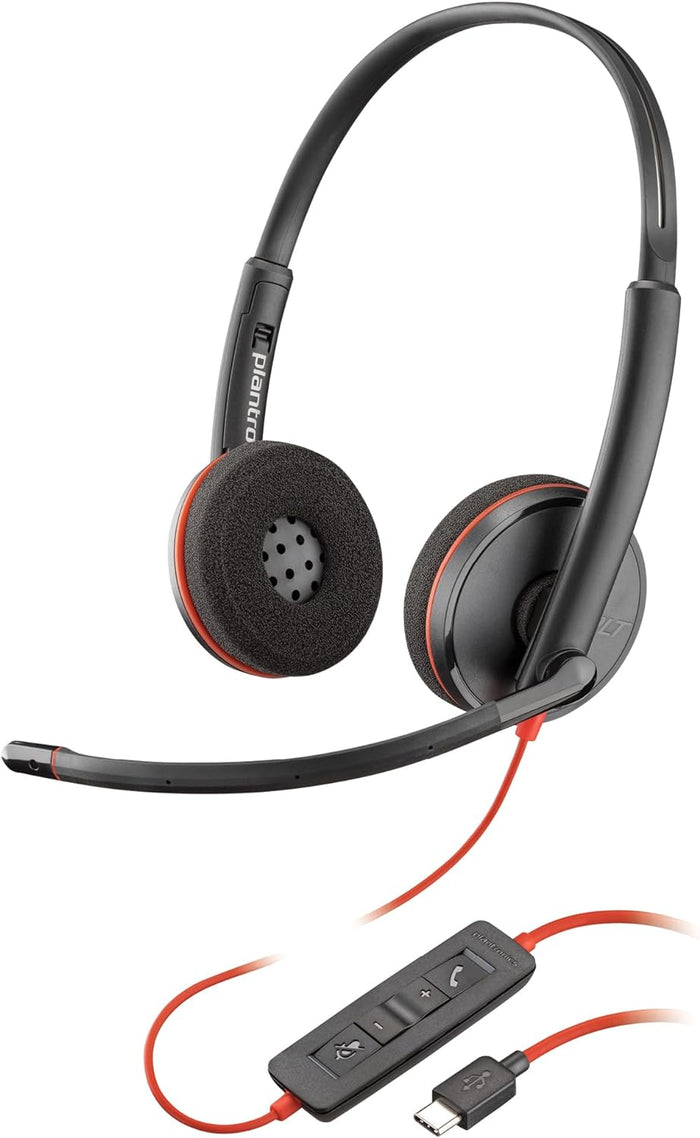 Poly Blackwire 3220 Wired Black Headset Headset Poly