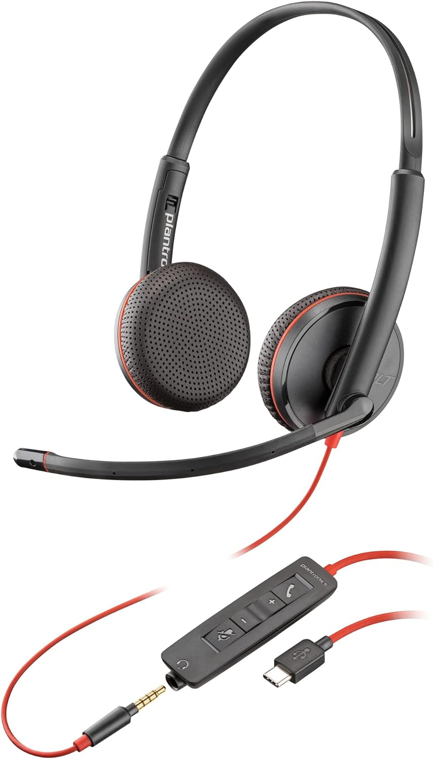 Poly Blackwire 3225 Wired Black Headset Headset Poly