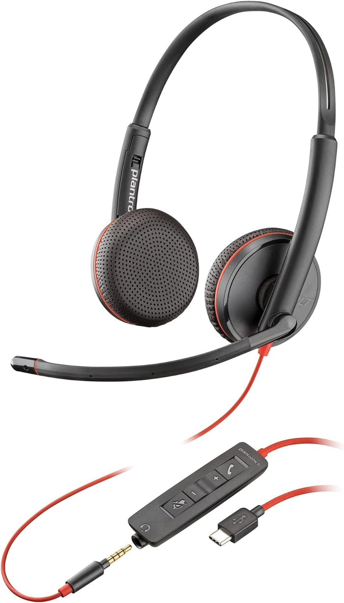 Poly Blackwire 3225 Wired Black Headset Headset Poly