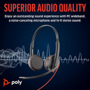 Poly Blackwire 3225 Wired Black Headset Headset Poly
