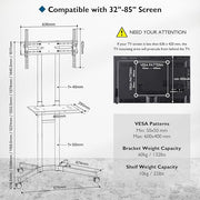 Moove 32" - 85" Double Pole Portable Display Trolley on Wheels Mobile Trolley Moove AVMounts