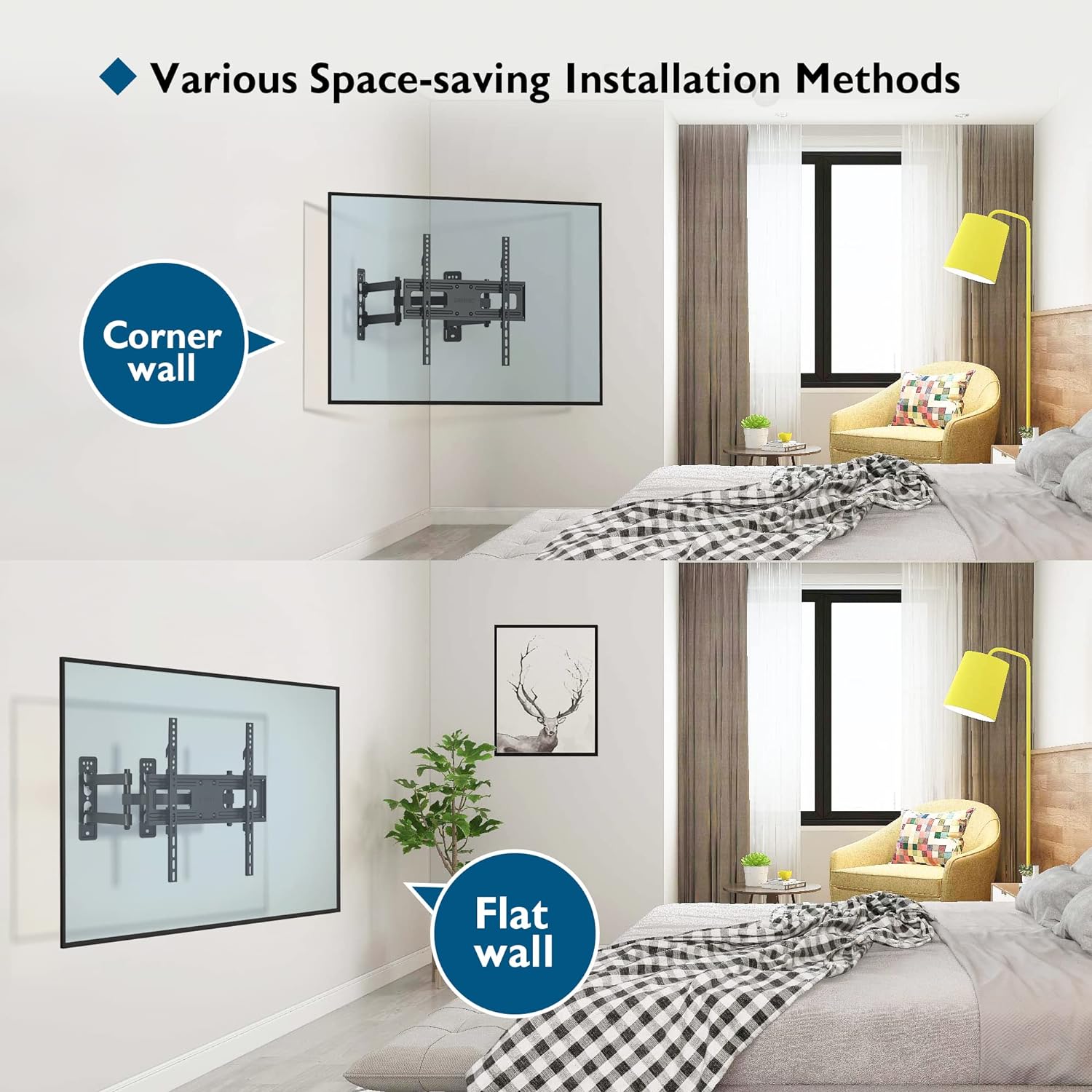Moove 26"-50" Corner TV Wall Mount Bracket | SMBR2650WB Wall Mount Bracket Moove AVMounts