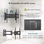 Moove 26"-50" Corner TV Wall Mount Bracket | SMBR2650WB Wall Mount Bracket Moove AVMounts