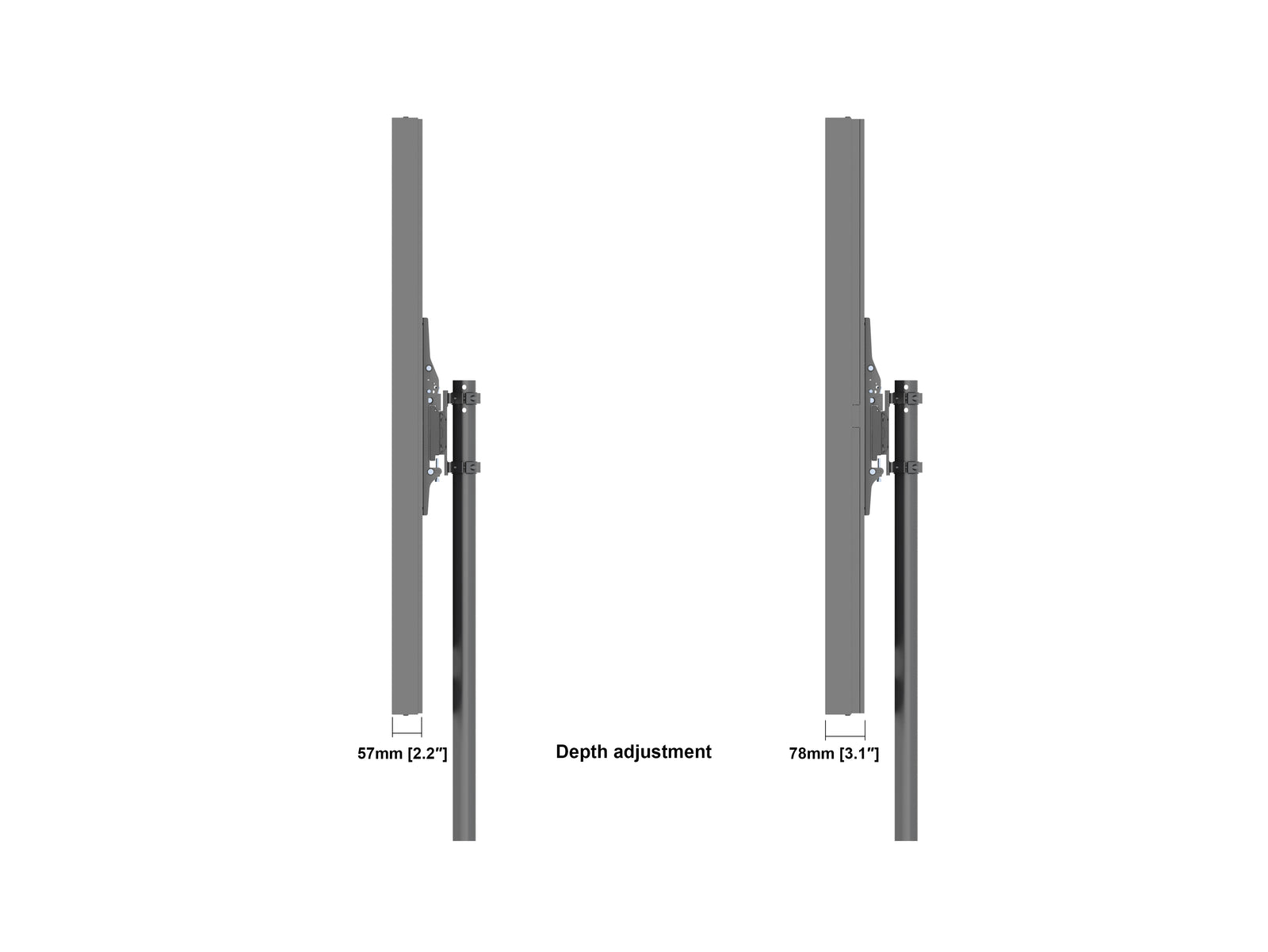 Multibrackets M Pro Series Enclosure 55" Single Pole Slim Floorbase Signage Display Enclosures Multibrackets