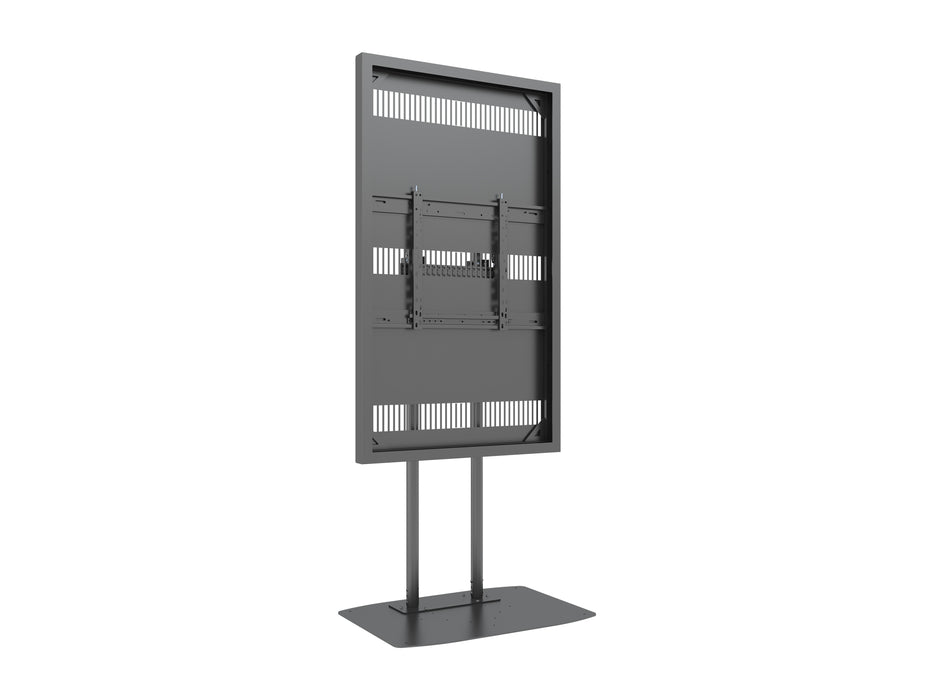 Multibrackets M Pro Series Enclosure 65" Dual Pole Slim Floorbase Signage Display Enclosures Multibrackets
