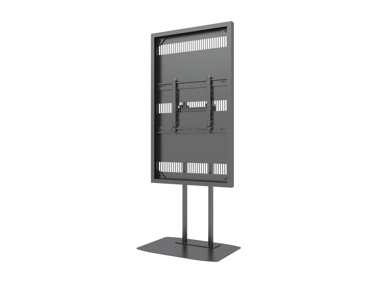 Multibrackets M Pro Series Enclosure 65" Dual Pole Slim Floorbase Signage Display Enclosures Multibrackets