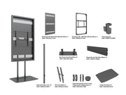 Multibrackets M Pro Series Enclosure 65" Dual Pole Slim Floorbase Signage Display Enclosures Multibrackets