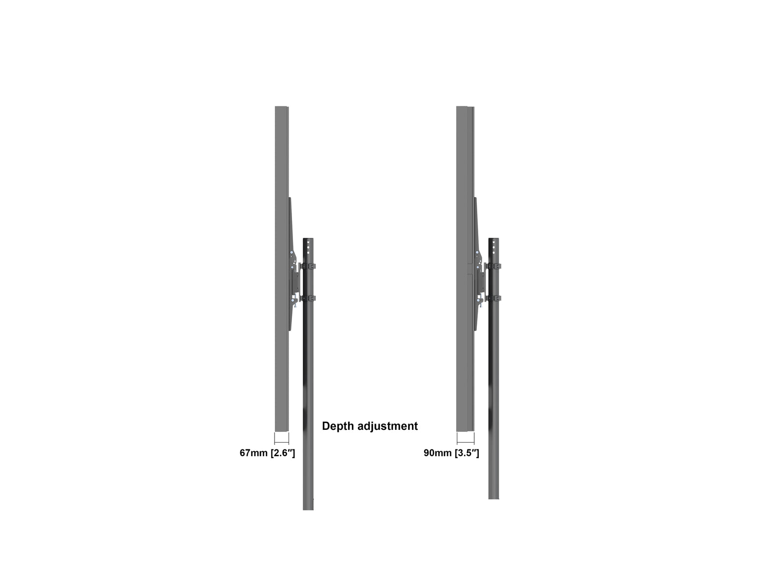 Multibrackets M Pro Series Enclosure 65" Dual Pole Slim Floorbase Signage Display Enclosures Multibrackets