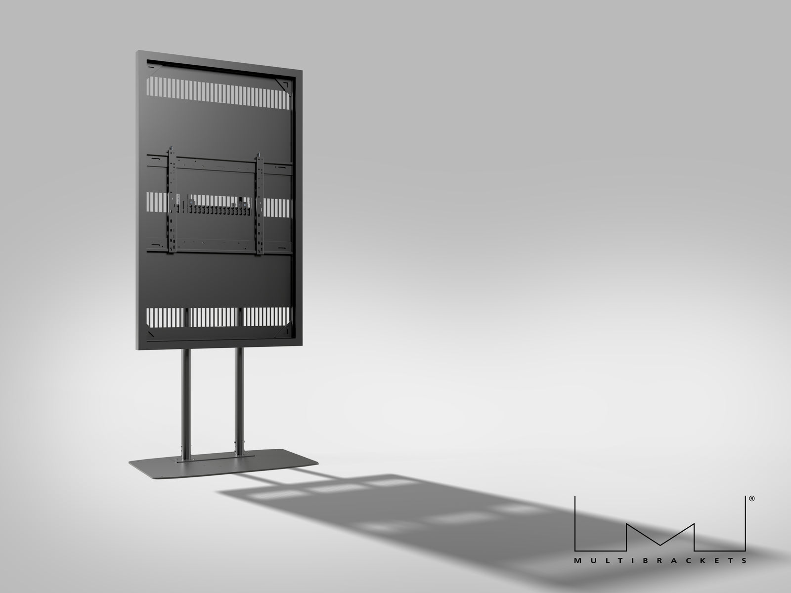 Multibrackets M Pro Series Enclosure 65" Dual Pole Slim Floorbase Signage Display Enclosures Multibrackets
