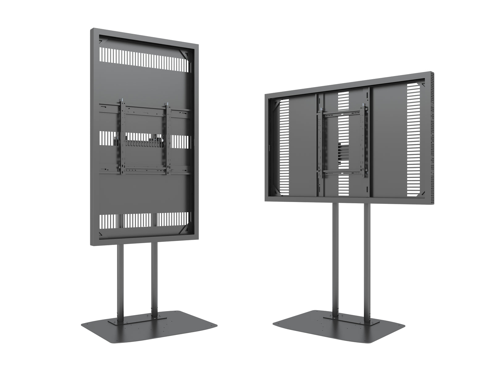 Multibrackets M Pro Series Enclosure 65" Dual Pole Slim Floorbase Signage Display Enclosures Multibrackets