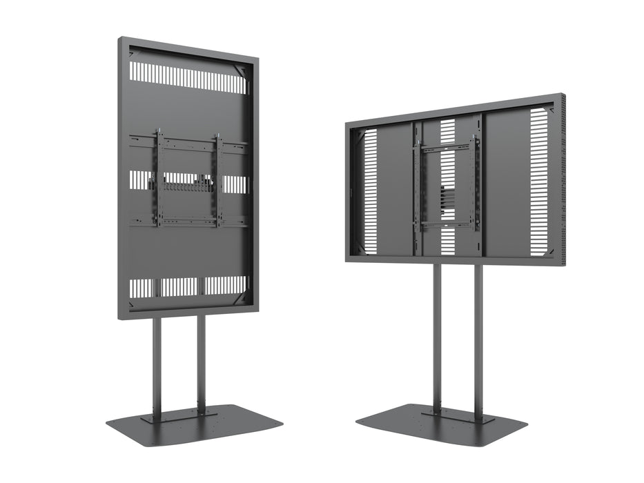 Multibrackets M Pro Series Enclosure 65" Dual Pole Slim Floorbase Signage Display Enclosures Multibrackets