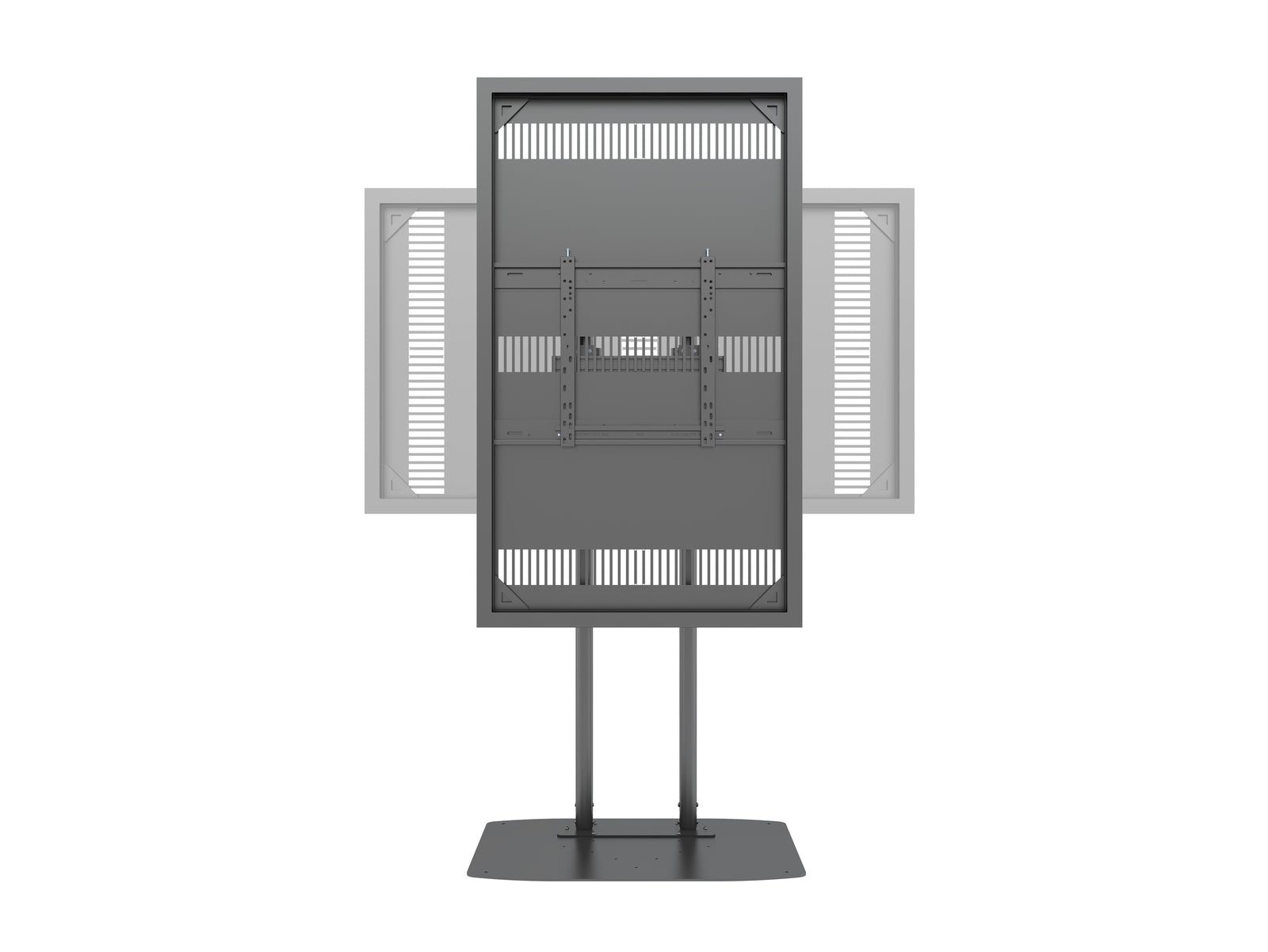 Multibrackets M Pro Series Enclosure 65" Dual Pole Slim Floorbase Signage Display Enclosures Multibrackets