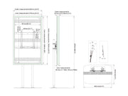 Multibrackets M Pro Series Enclosure 65" Dual Pole Slim Floorbase Signage Display Enclosures Multibrackets