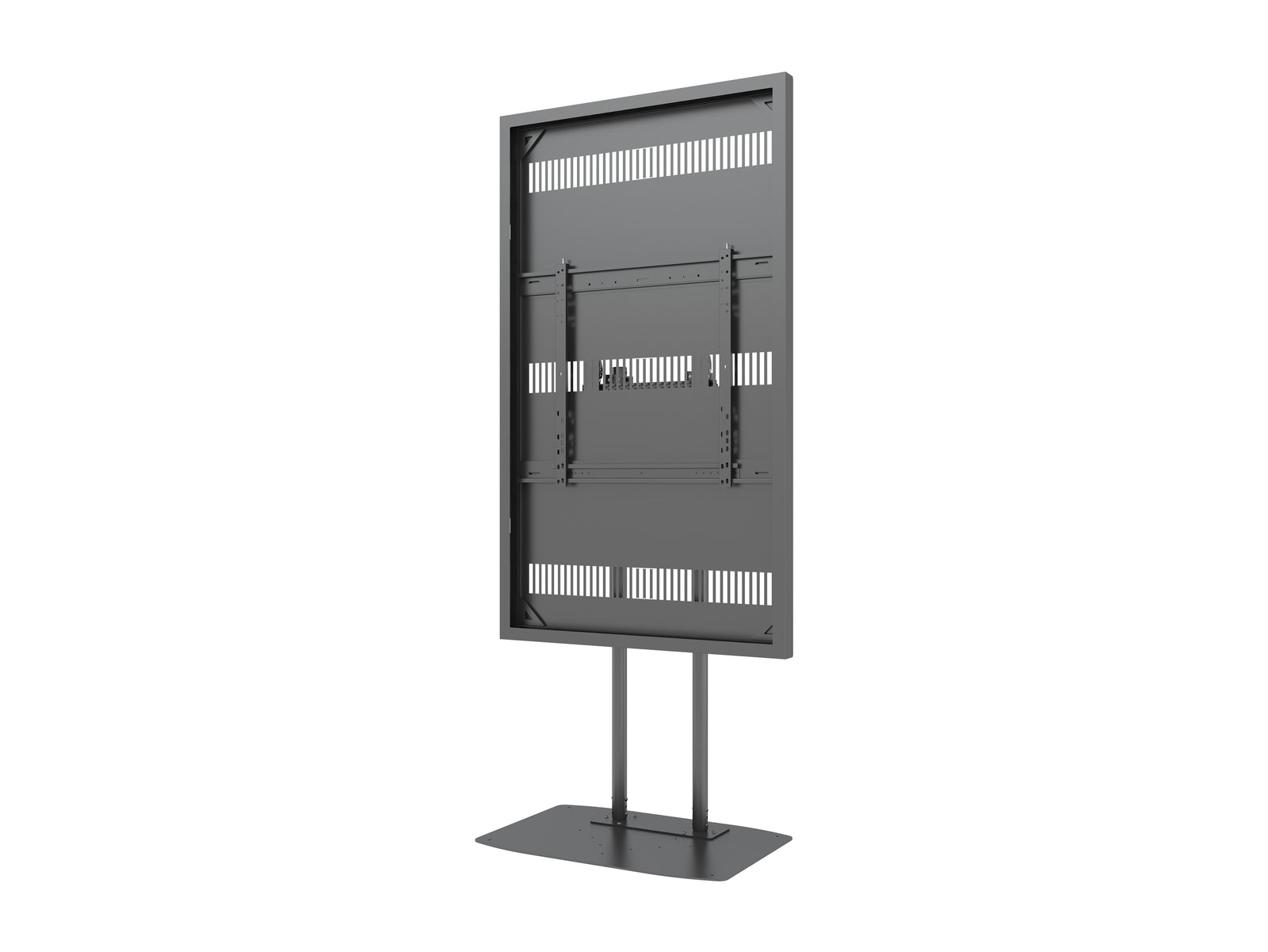 Multibrackets M Pro Series Enclosure 75" Dual Pole Slim Floorbase Signage Display Enclosures Multibrackets