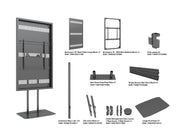 Multibrackets M Pro Series Enclosure 75" Dual Pole Slim Floorbase Signage Display Enclosures Multibrackets